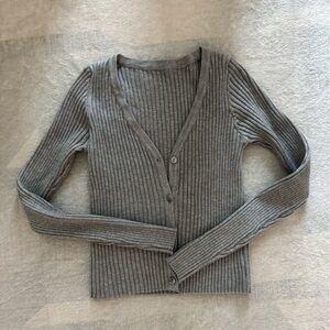 Gray Ribbed Women's Sweater